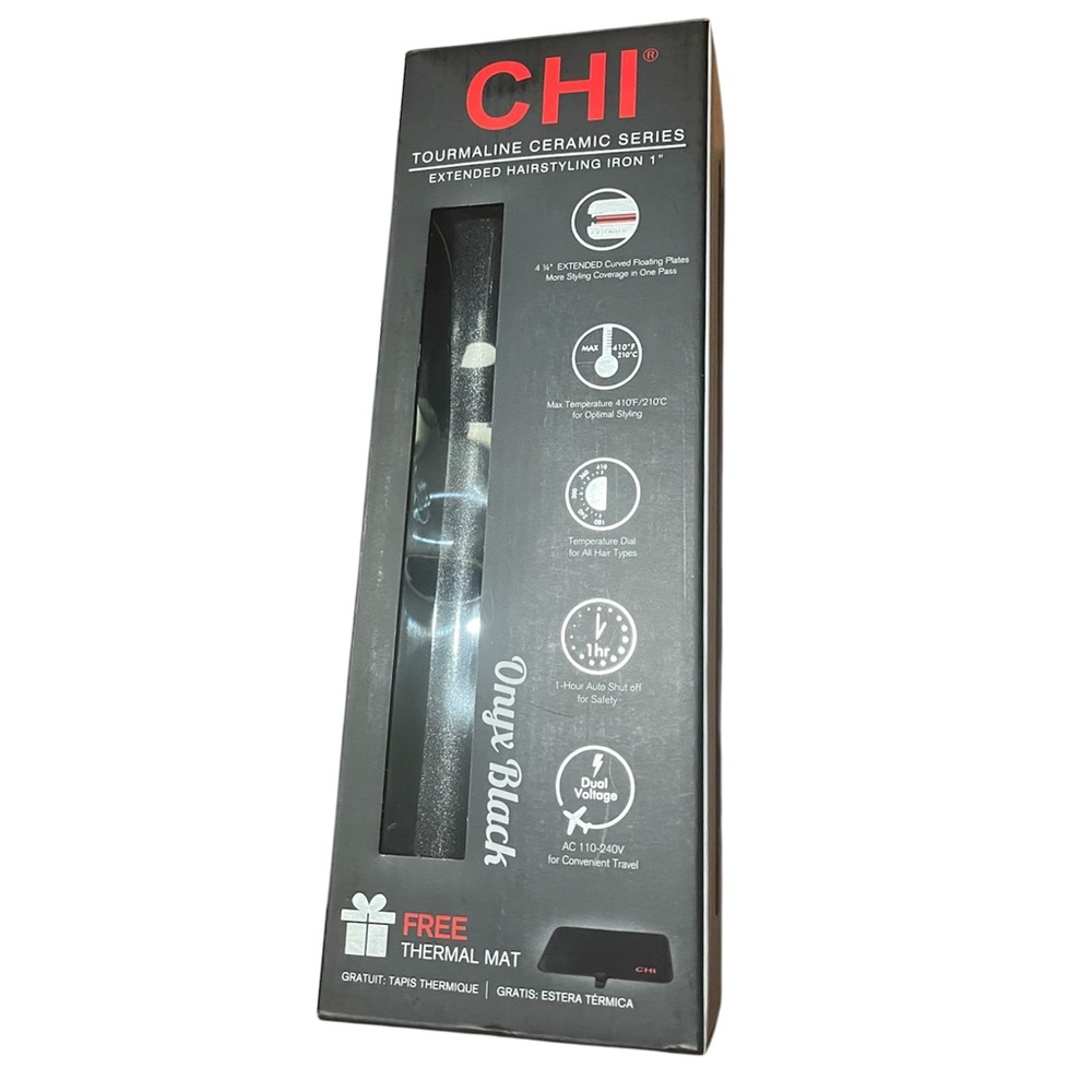 CHI | Tourmaline Ceramic Hairstyling Iron | 1 in. | Onyx Black